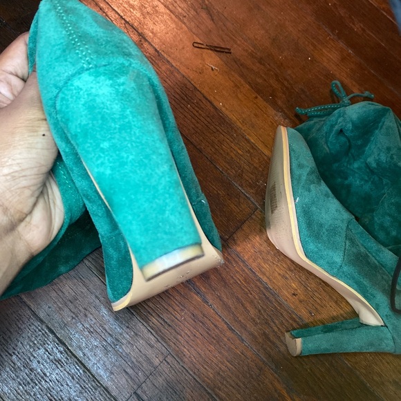 Green lace up boot heels - Picture 4 of 6